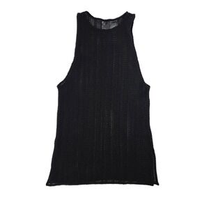 H&M Black Knit Pool/ Resortwear Coverup Tank Dress Women's Size Small
